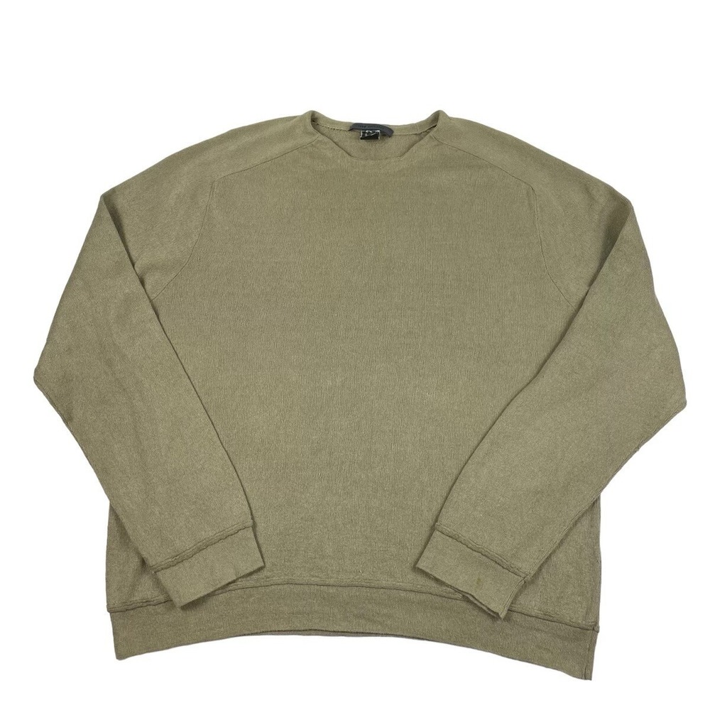 John Varvatos‎ Earth Tone Brown Linen Mens Crewneck Pullover Size XL
